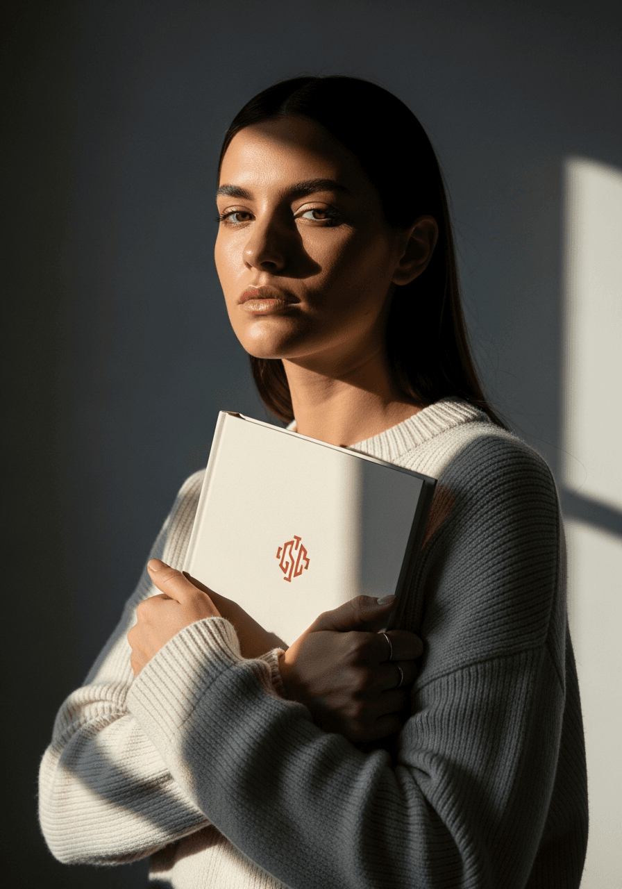 Brandbook met kleurenpalet, terracotta en cream, opengeslagen, voor merkidentiteit door branding bureau Amsterdam